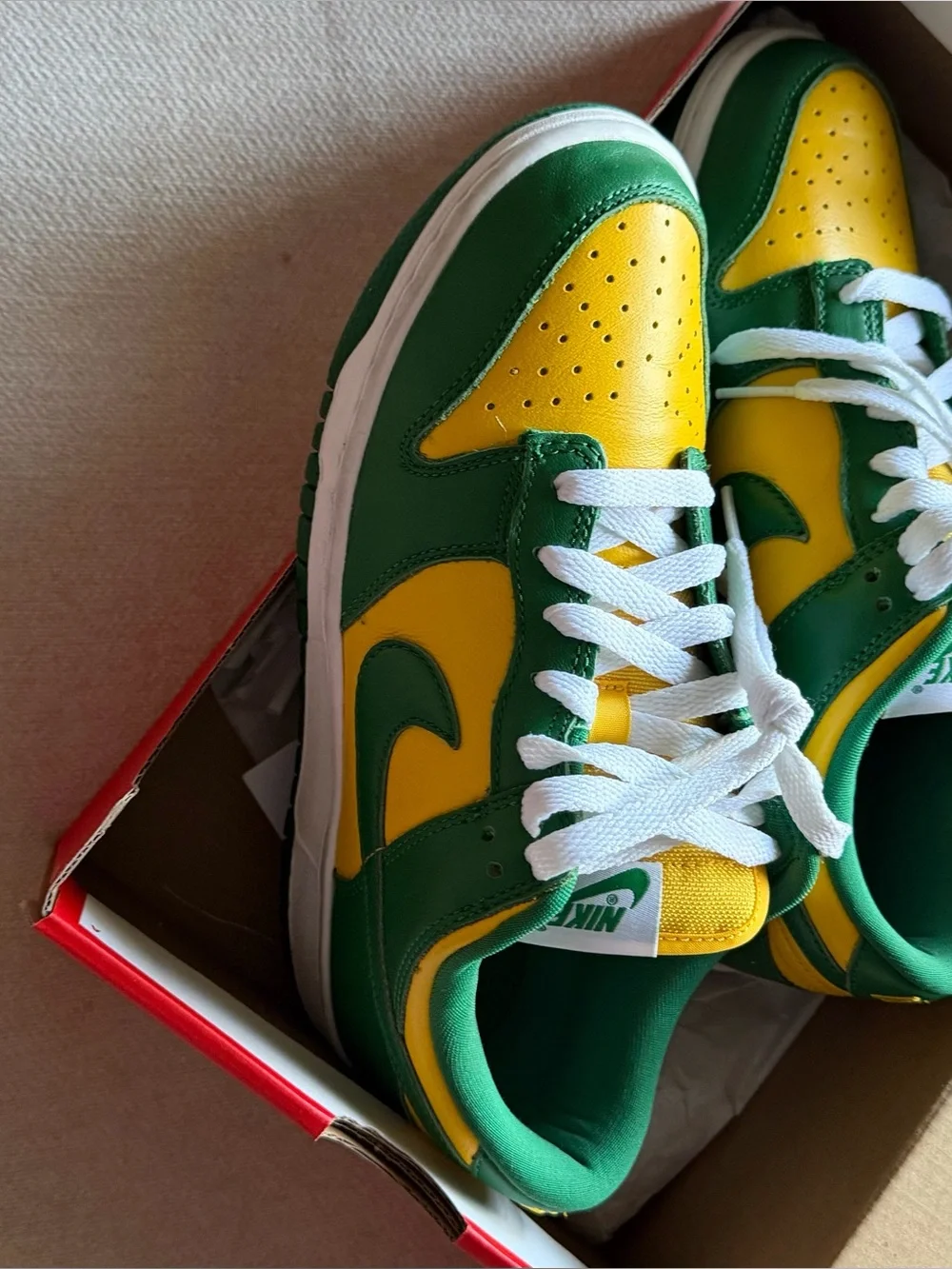 Nike Kids Green & Yellow Low-Top Sneakers with White Laces
